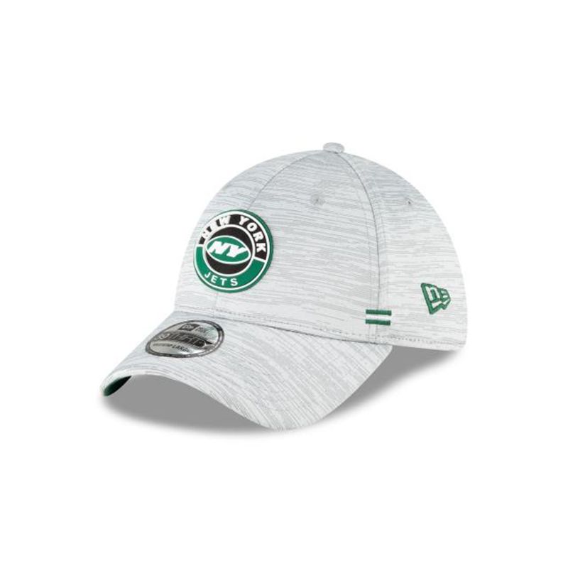 NFL New York Jets Official Fall Sideline 39Thirty Stretch Fit (OZB1181) - Grey New Era Caps